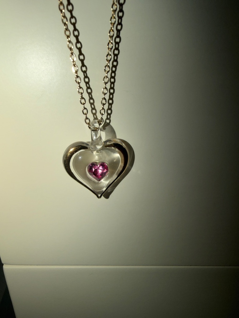 Glass Baron October Birthstone Sparkle Heart Necklace